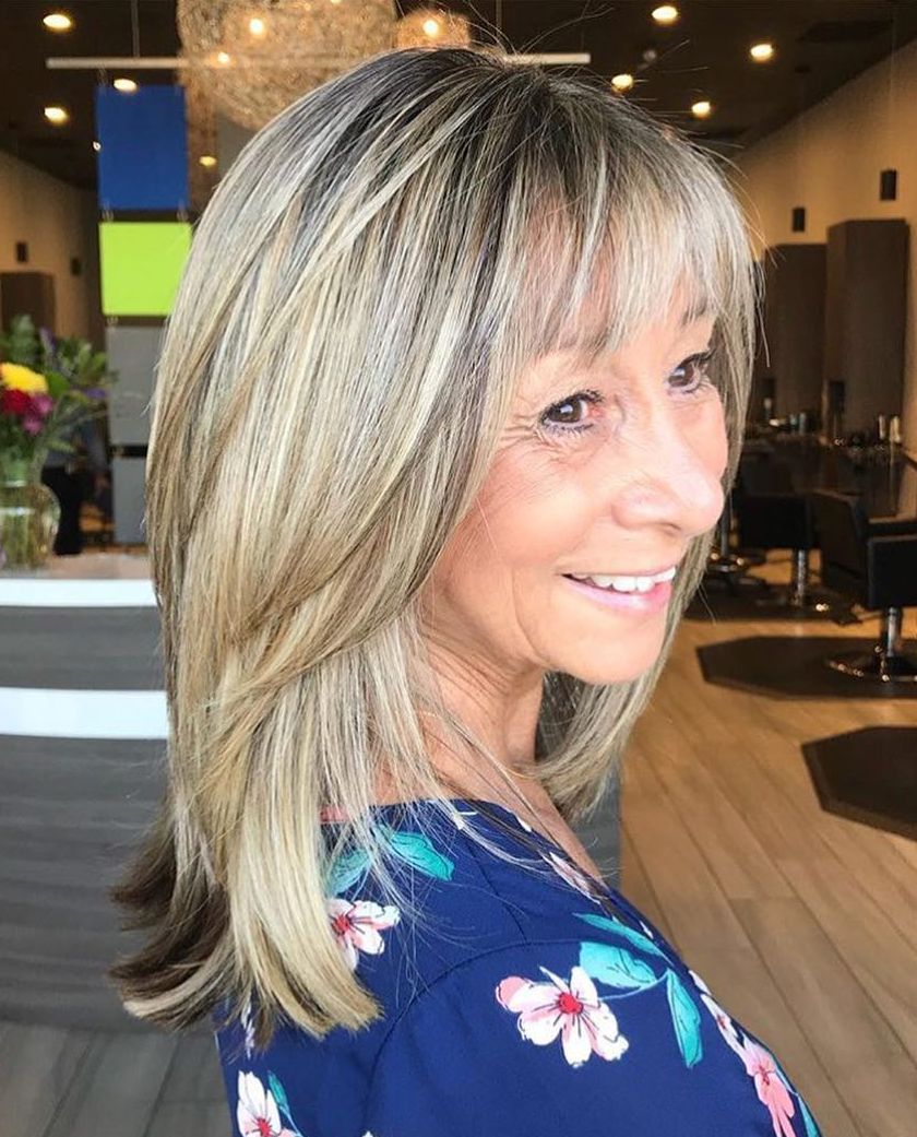 Hairstyles For Women Over 60 With Bangs Medium Hair Styles Hair