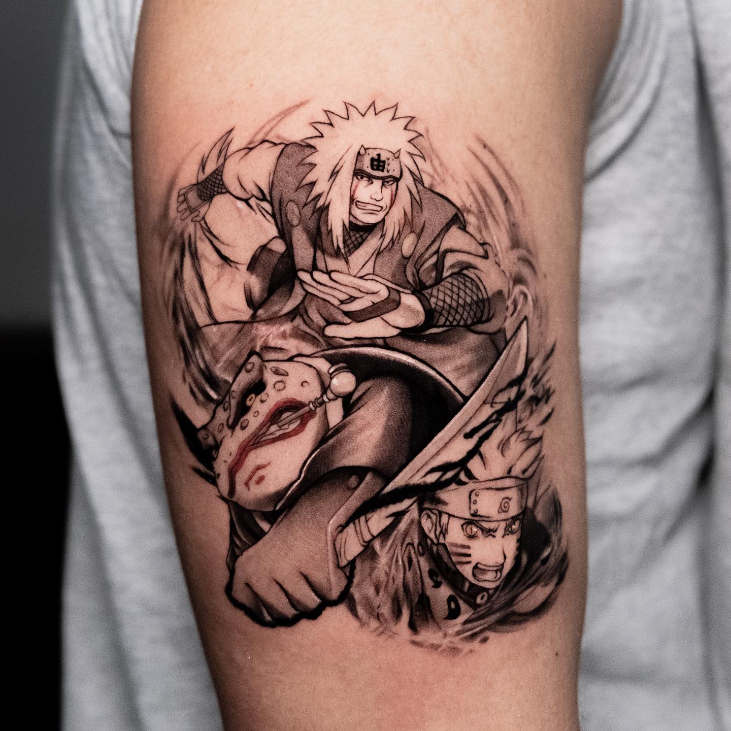 Naruto and Jiraiya for Laurens first tattoo Slightly wraps with the arm  Thank you so much laurenw2168 tattoo naruto jiraiya  Instagram