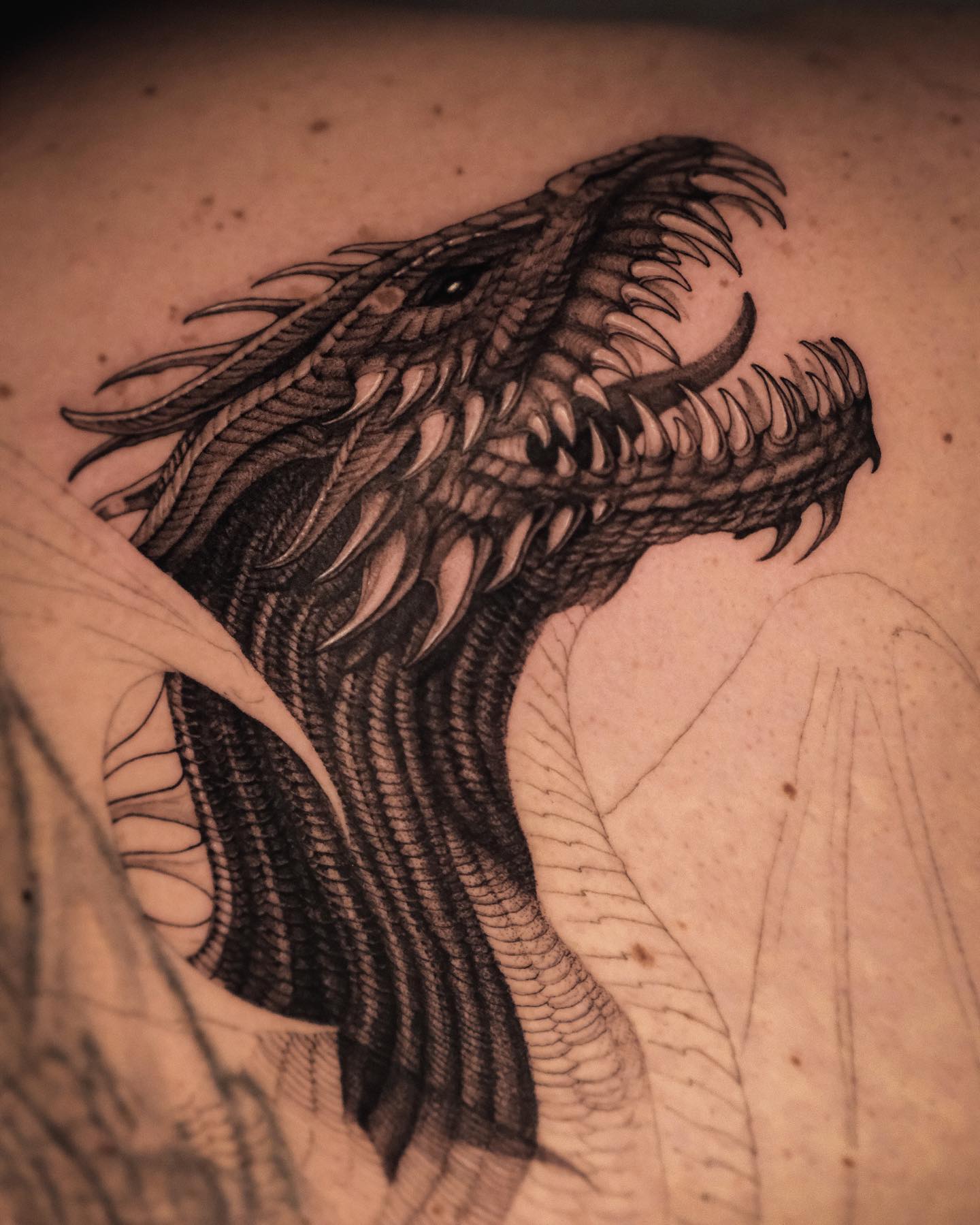 Details 145+ dragon head tattoo - camera.edu.vn