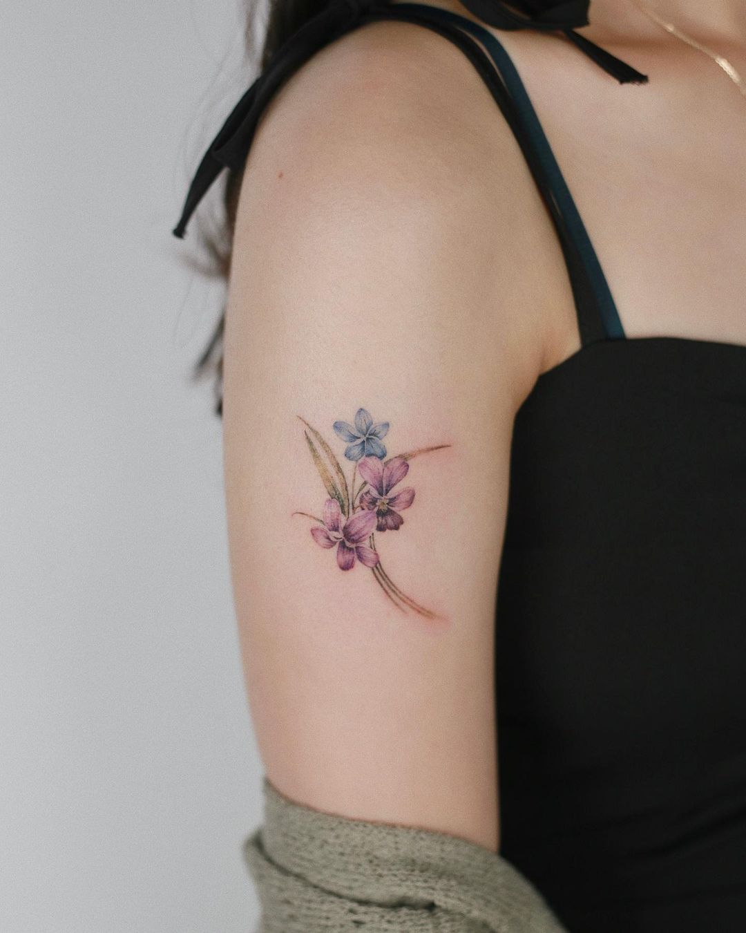 violet flower tattoo minimalistTikTok Search