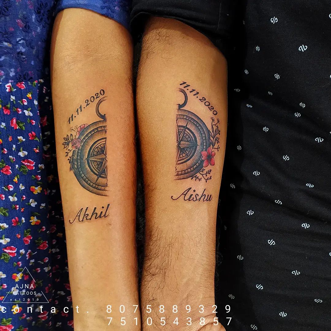 25 Romantic & Small Matching Tattoos for Couples - Small Tattoos & Ideas