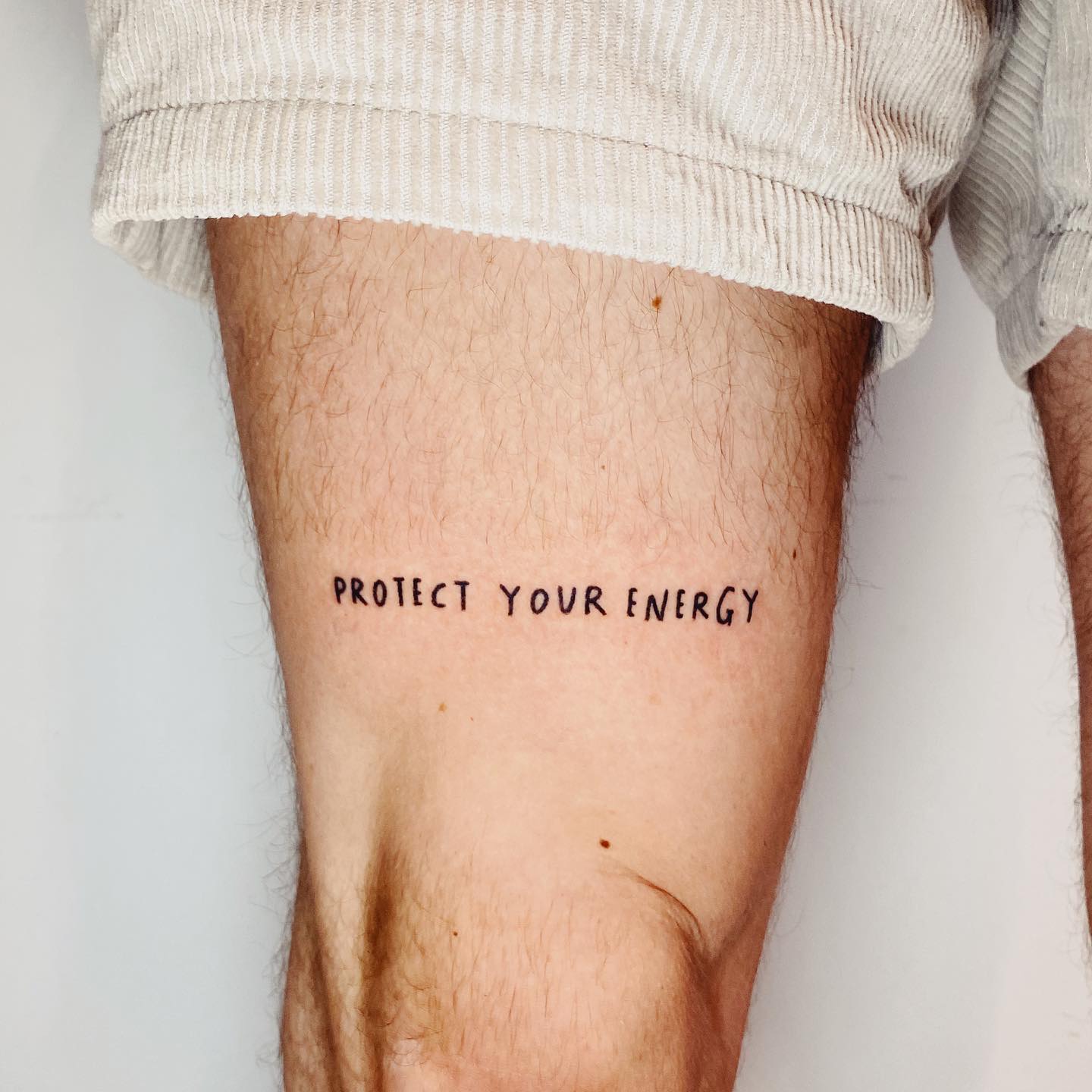 Tattoo uploaded by Paige  Thigh quote fineline quote thightattoo   Tattoodo