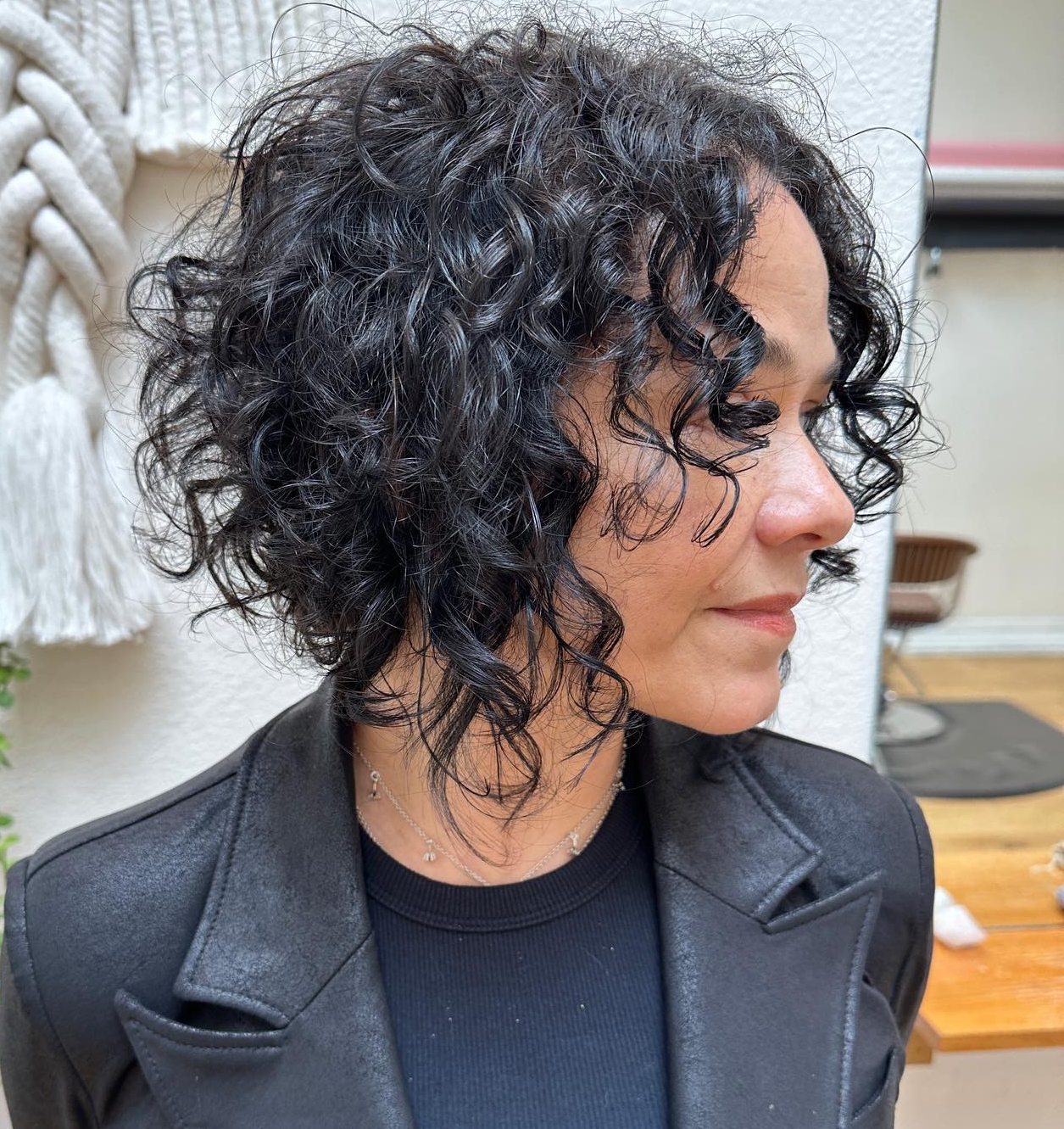 Thin Short Black Curly Haircut