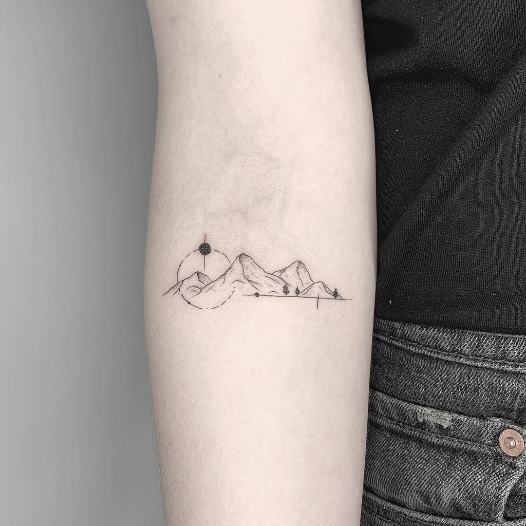 Mountain River Temporary Tattoo by Tukoi Set of 3  Small Tattoos