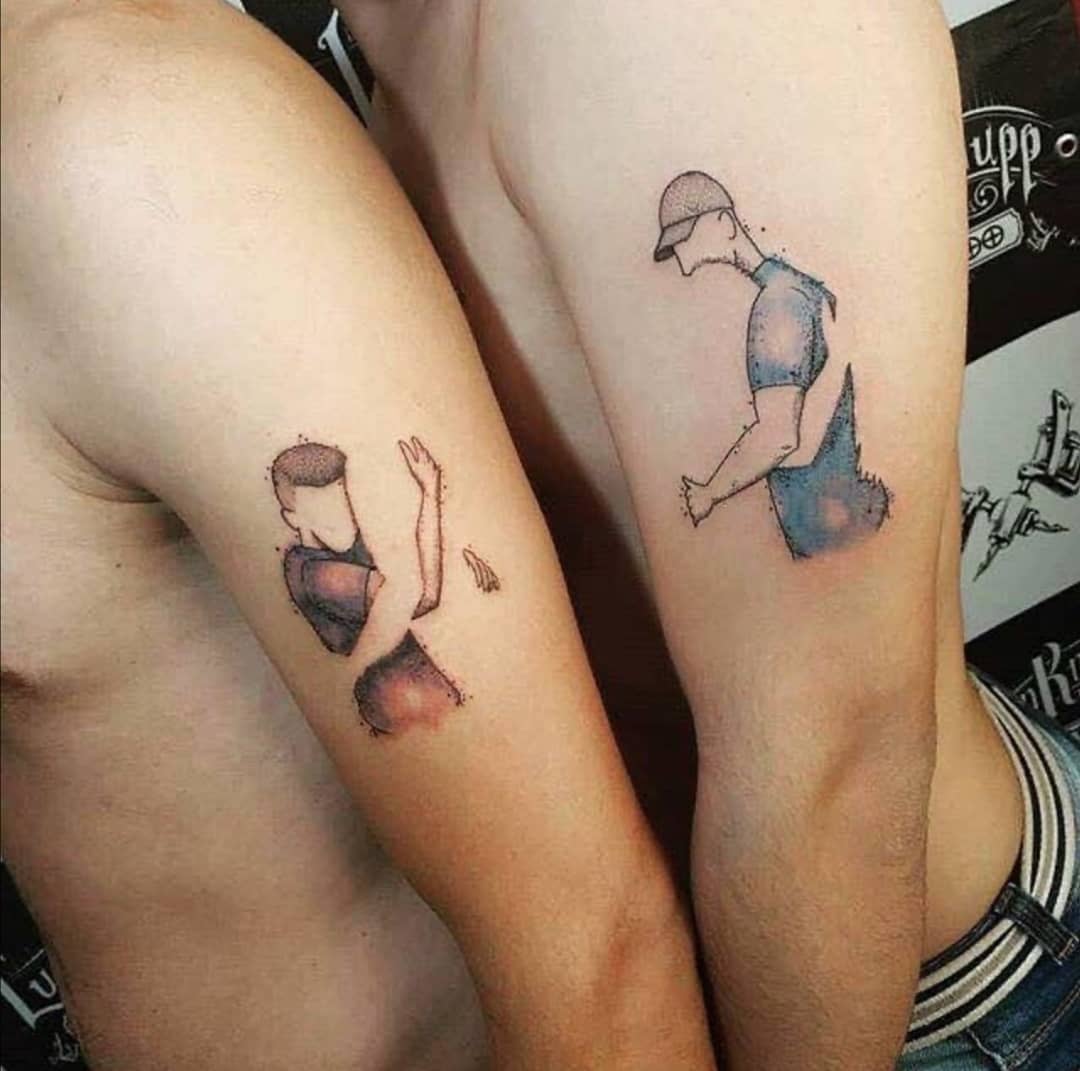 Matching dick and vagina tattoos for couples in love