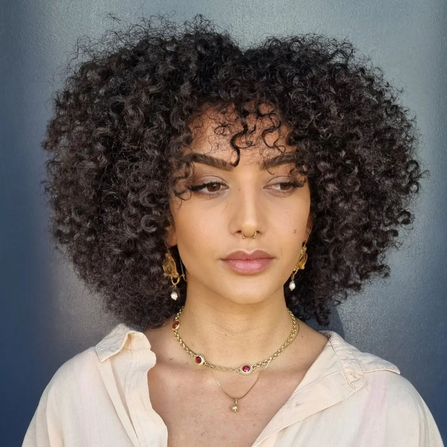 Medium Length Curly Hairstyle