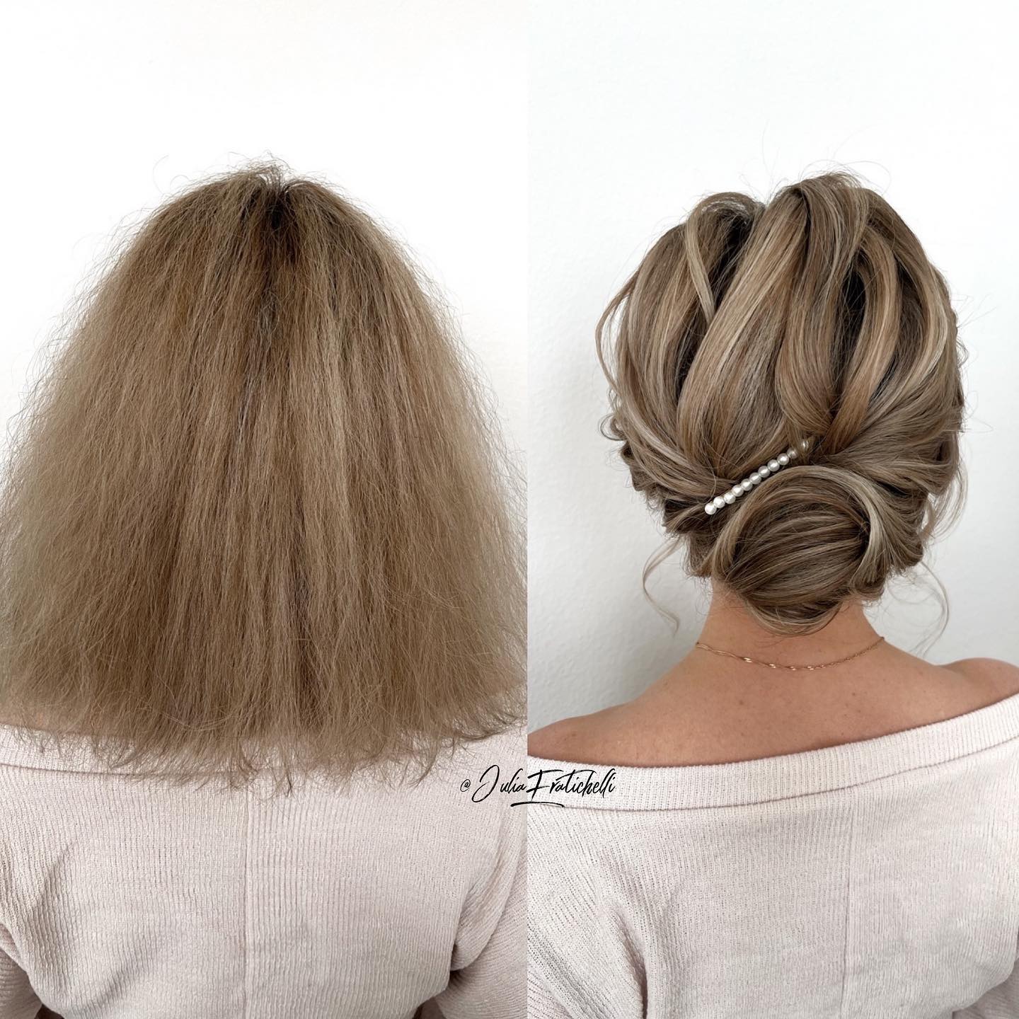 Medium Length Blonde Wedding Hairstyle