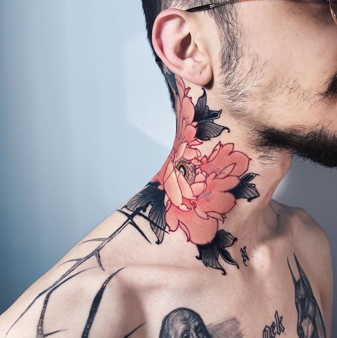44 Great Modern Rose Tattoo Ideas For Neck  Psycho Tats