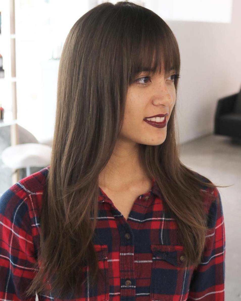 35 Instagram Popular Ways To Pull Off Long Hair With Bangs In 2020