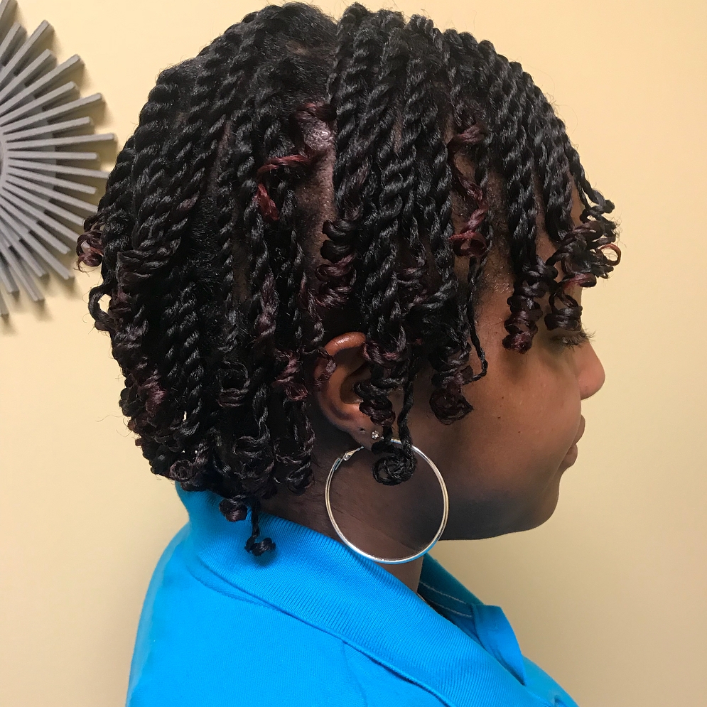 Short Playful Hairdo With Twists