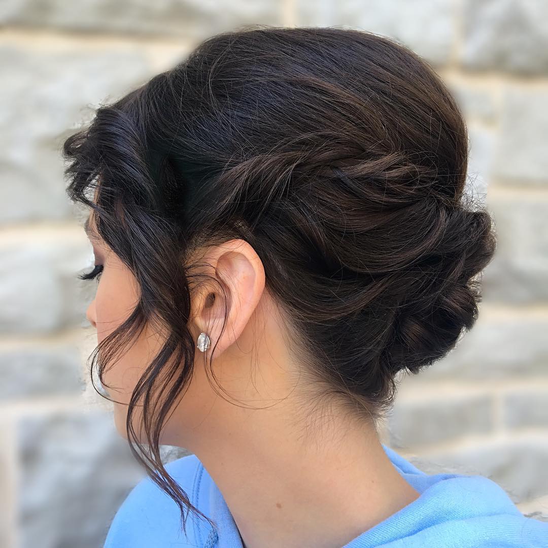 Twisted Prom Updo For Short Hair